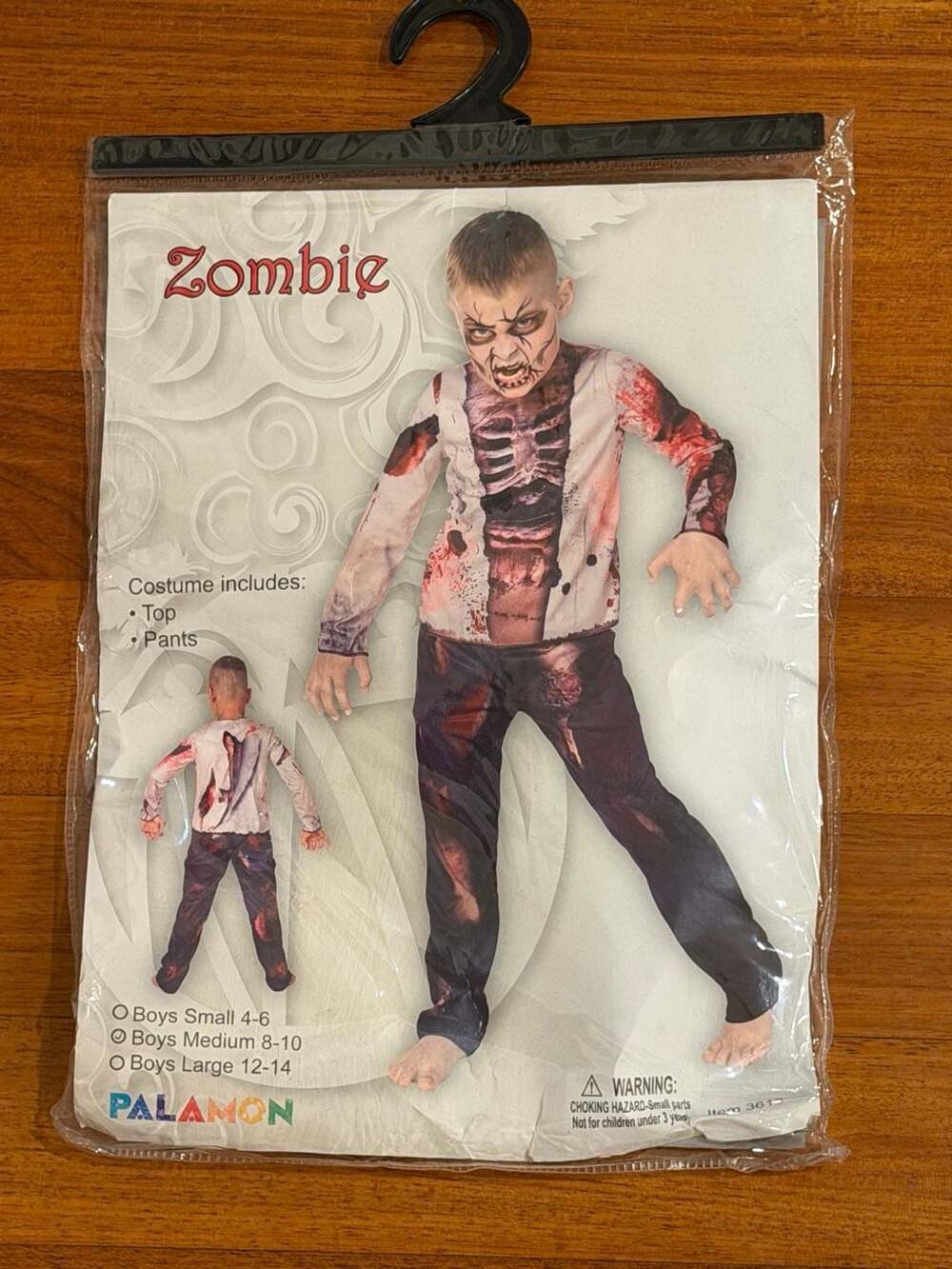 Palamon Zombie Costume Shirt and Pants, Boys Large 12-14